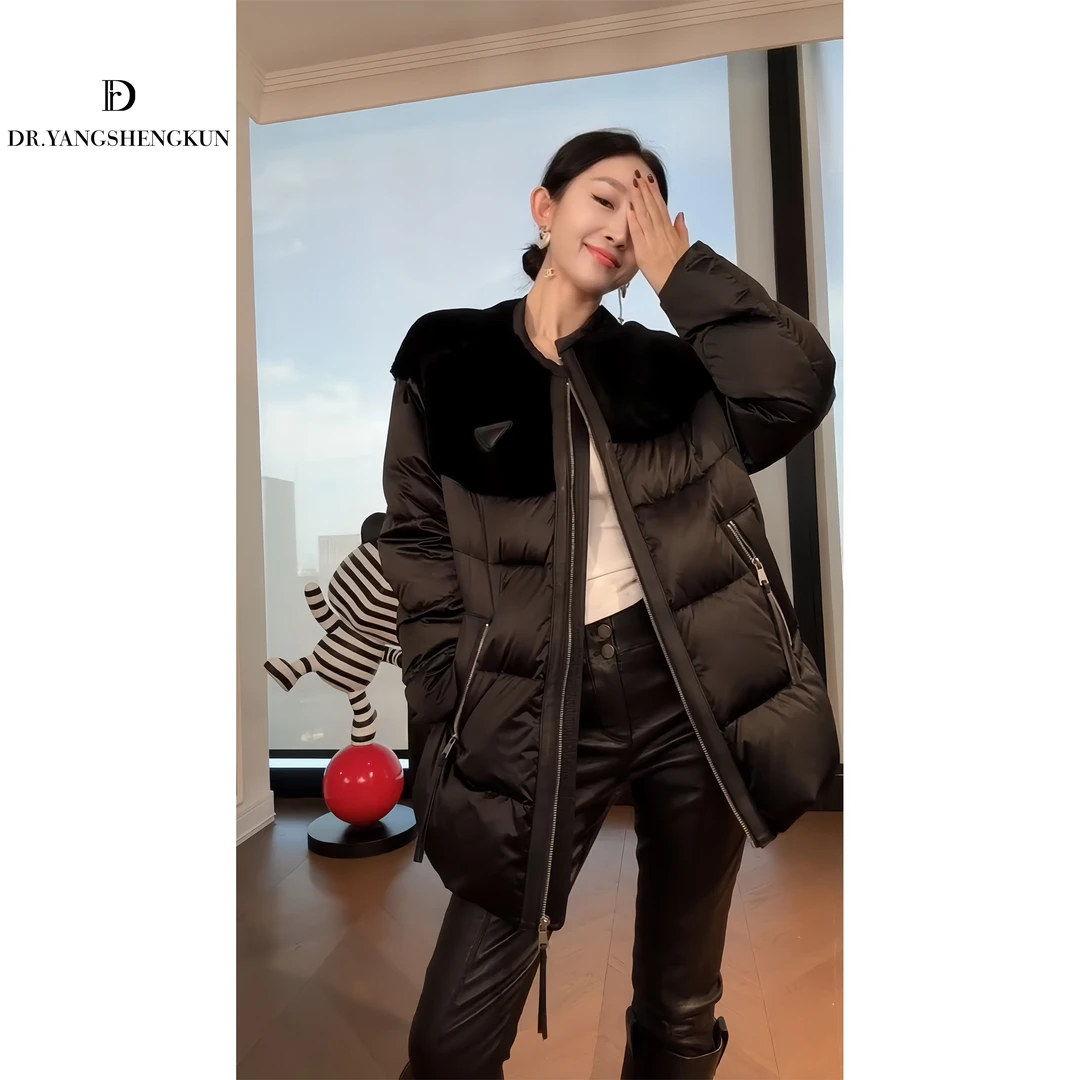 DR杨圣坤2025新款巴比伦幻夜‘皮毛一体拼接鹅绒服DR2410-1512