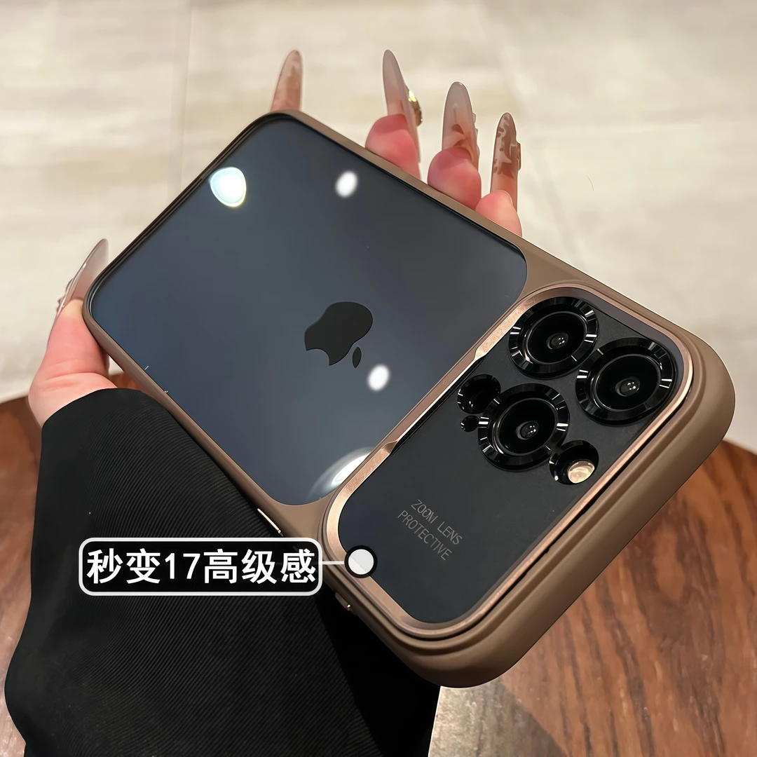 大视窗适用苹果16promax手机壳情侣透明独特好看高级感防摔男女款