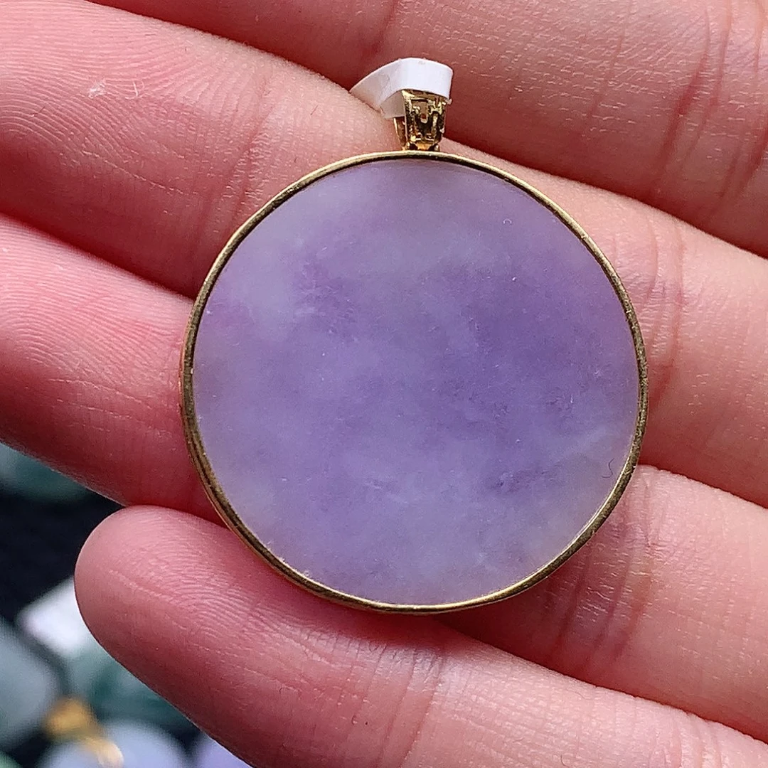 颈饰18K金镶嵌翡翠翡翠吊坠