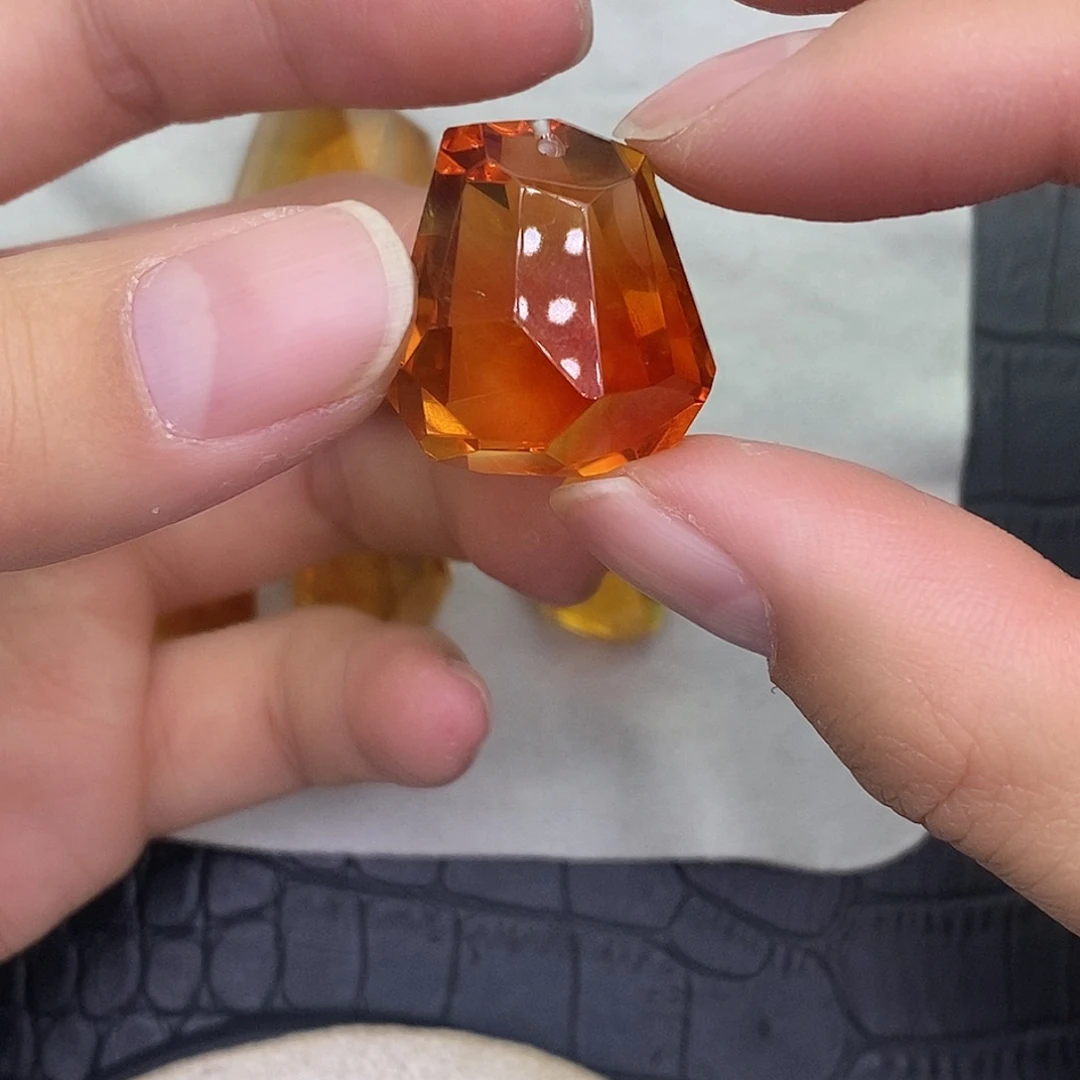 黄晶天然黄水晶裸石定制Q未镶嵌啤***啡