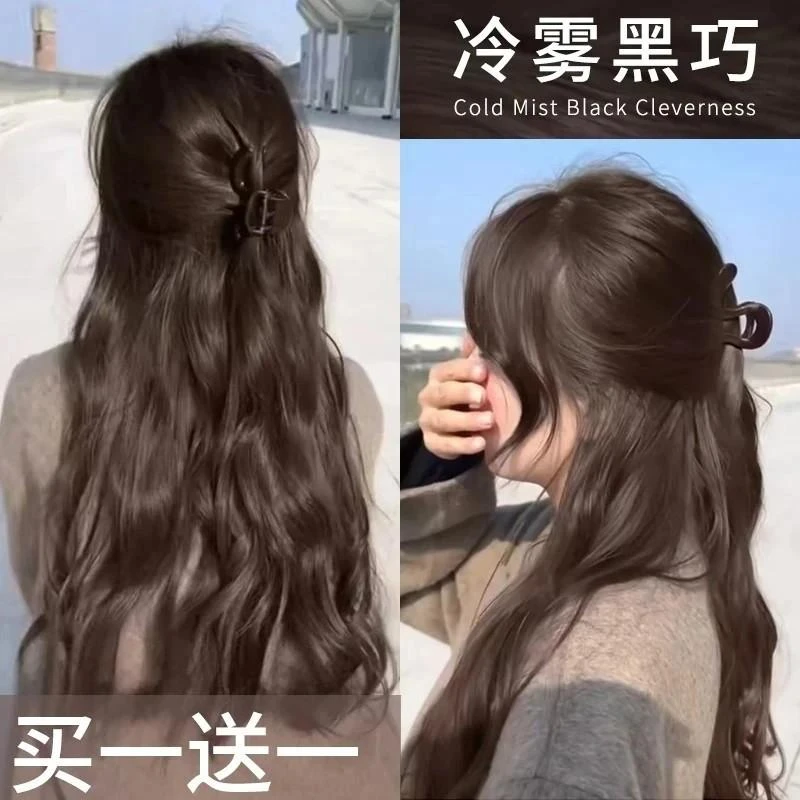 【博主同款】亿丝云冷雾黑巧染发膏天然纯植物自己在家染可盖白发款