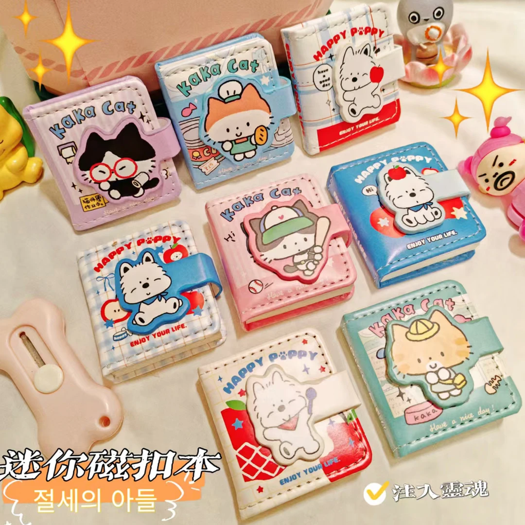 卡通PU磁扣笔记本可爱便携小豆本记事本高颜值学生文具迷你单词本