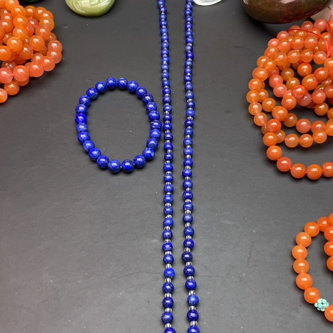 青金石手串加项链未镶嵌海****）