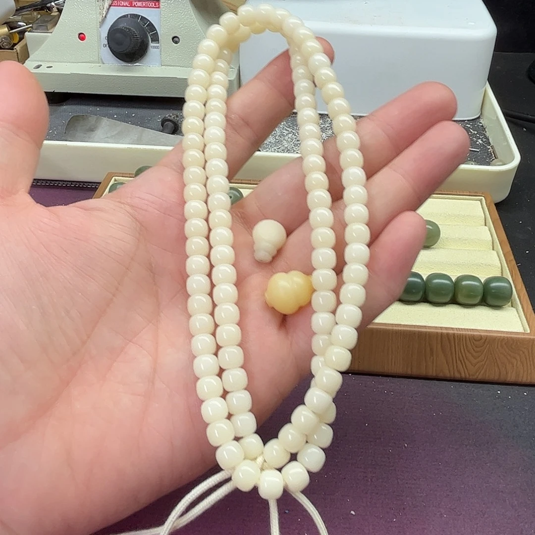 周***周菩提根/象牙果吊坠7×6绒刨干磨手持108送三桶葫芦