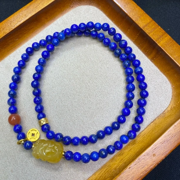 A624-李寻欢【双圈青金4mm+貔貅】两圈手串/手链-多样性发一