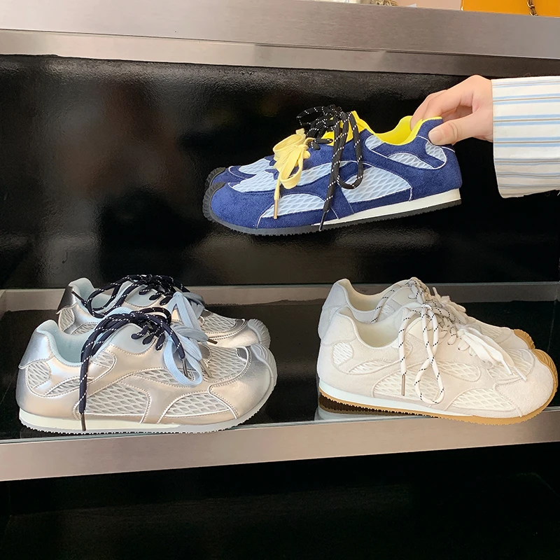 渔网歪头德训鞋巴黎时装秀设计师款时尚百搭休闲鞋平底阿甘鞋