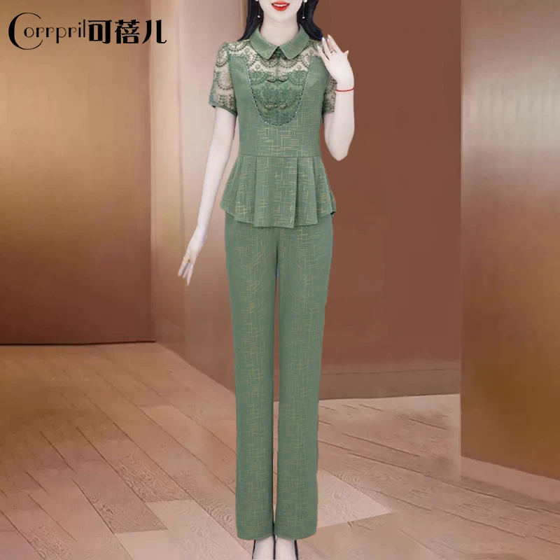 【可蓓儿】2025新款贵夫人流行时妈妈装品牌小个子职业套装女装夏装