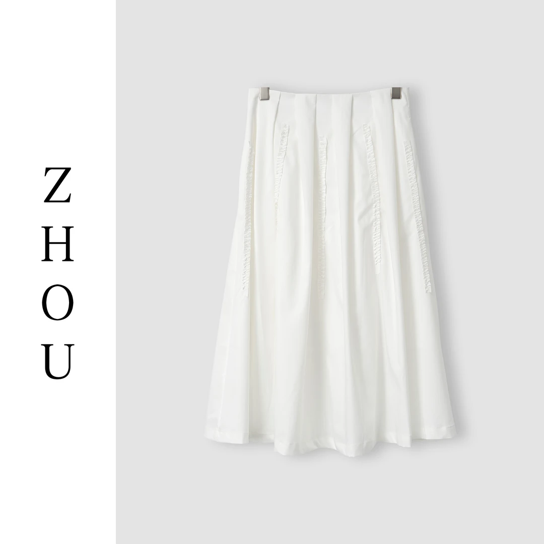 （周哥甄选）白色半身裙-23436