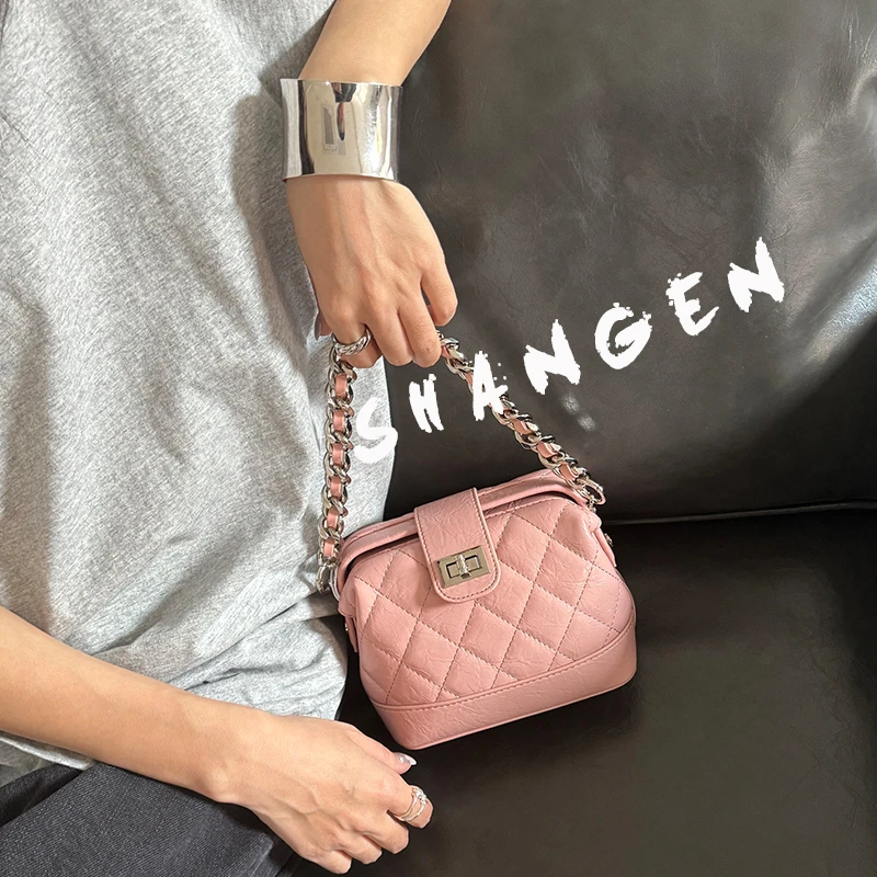 【瑞熙】SK-82266-1-陶陶粉16*8*13-轻奢时尚女士新款手提斜跨包