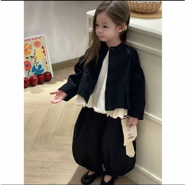 韩系童装女童网红炸街套装秋季宝宝外套2025新款儿童洋气三件套