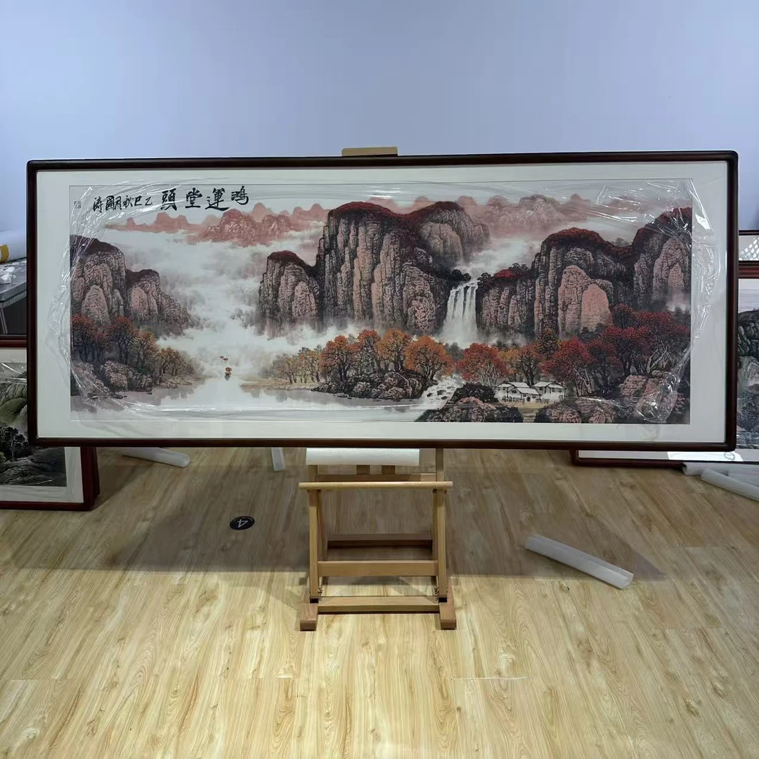 【鸿运当头】新中式装饰画实木画框传统装饰画