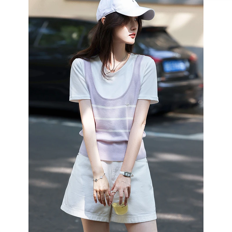 时尚针织马甲套装SXTZM25050