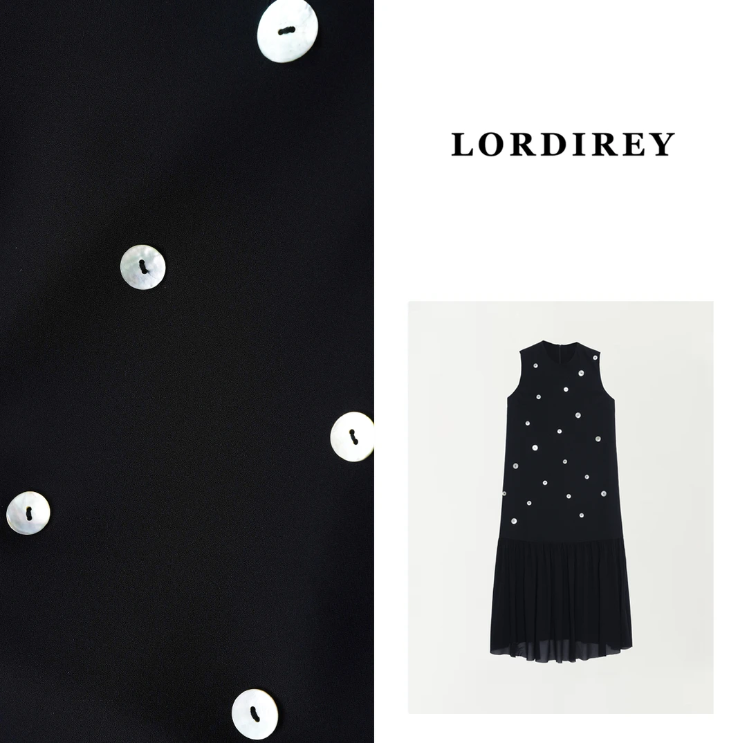 LORDIREY【罗马夏日】通勤拼接长裙无袖圆领夏连衣裙夏日穿搭655005