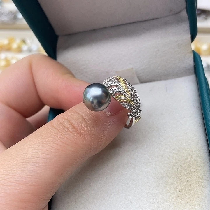 海水珍珠戒指银S925镶嵌