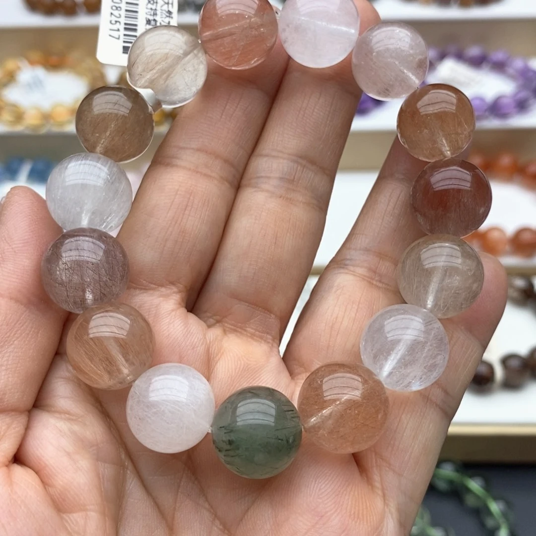 未镶嵌手链水晶彩兔毛14.5m