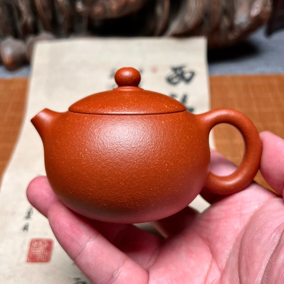 宜兴紫砂壶全手工小西施壶135cc黄龙山宝山矿区20目红降坡手磨料