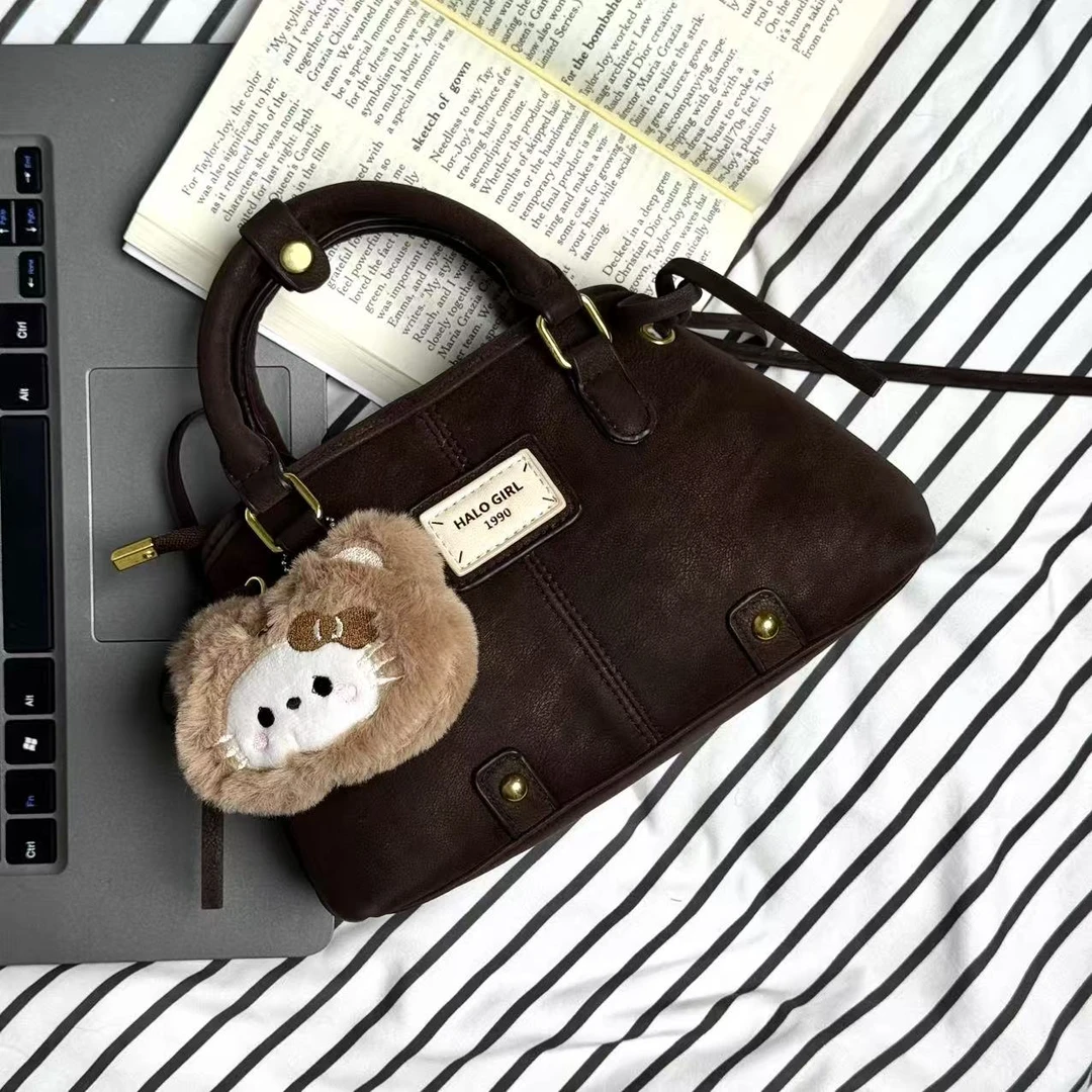 一张同学【长约25宽11高14单位厘米】时尚手提单肩包C8558咖