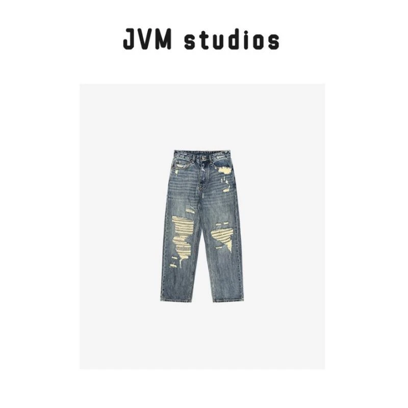 6920新款JVM定制时尚百搭破洞牛仔裤