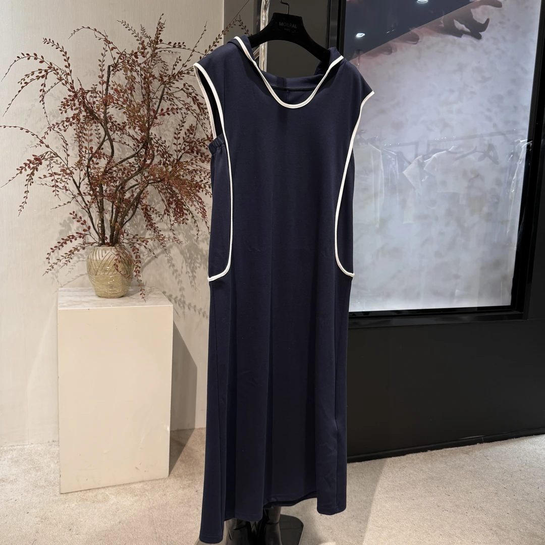 连衣裙蓝色时尚休闲女士夏季长款无袖173