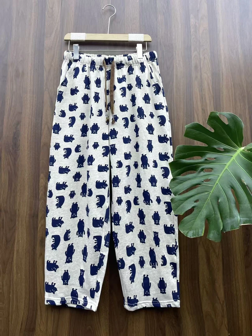 小崔姐【现货】冬季新款百搭休闲裤家居印花裤子加大码可外穿