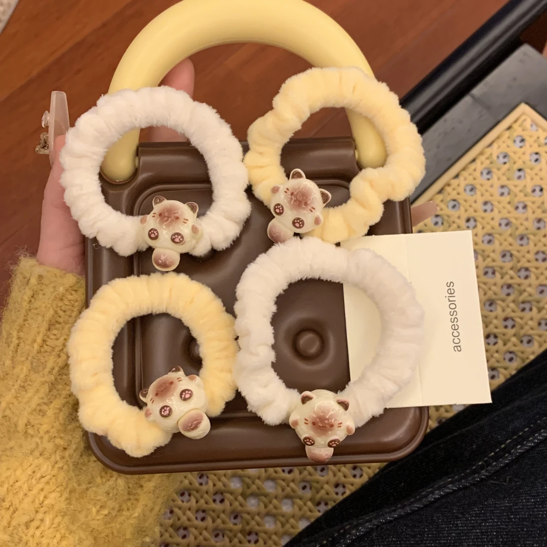 奶黄色布偶猫咪发绳奶呼呼高弹力头绳ins少女心发圈甜美卡通发饰