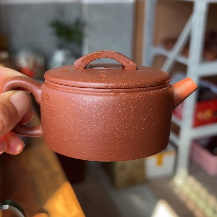 紫砂茶壶花泥汉瓦降坡150cc