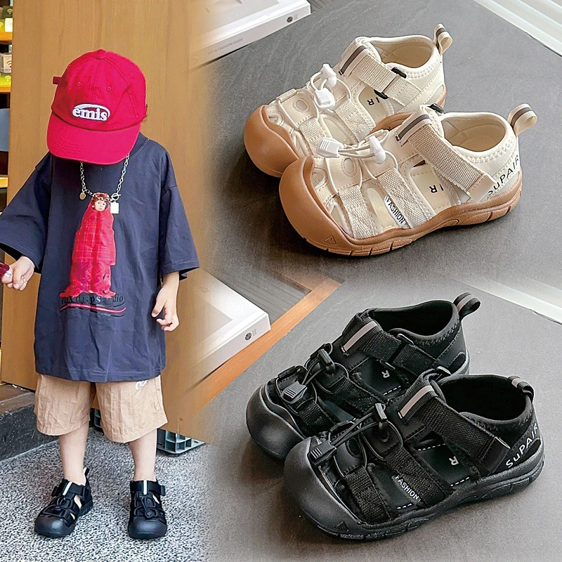 网面镂空框子鞋2025年夏季新品女宝宝软底防滑休闲鞋时尚男童凉鞋