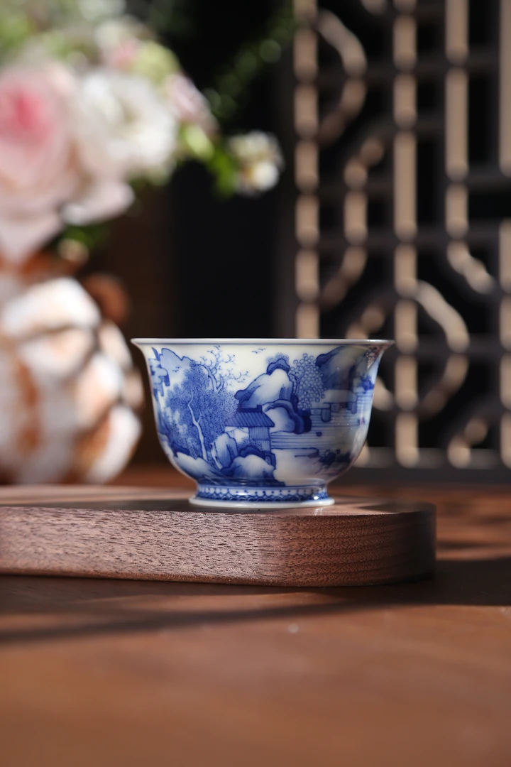 【艺汉严选】景雨工坊 康熙山水金钟杯金钟原创窑口