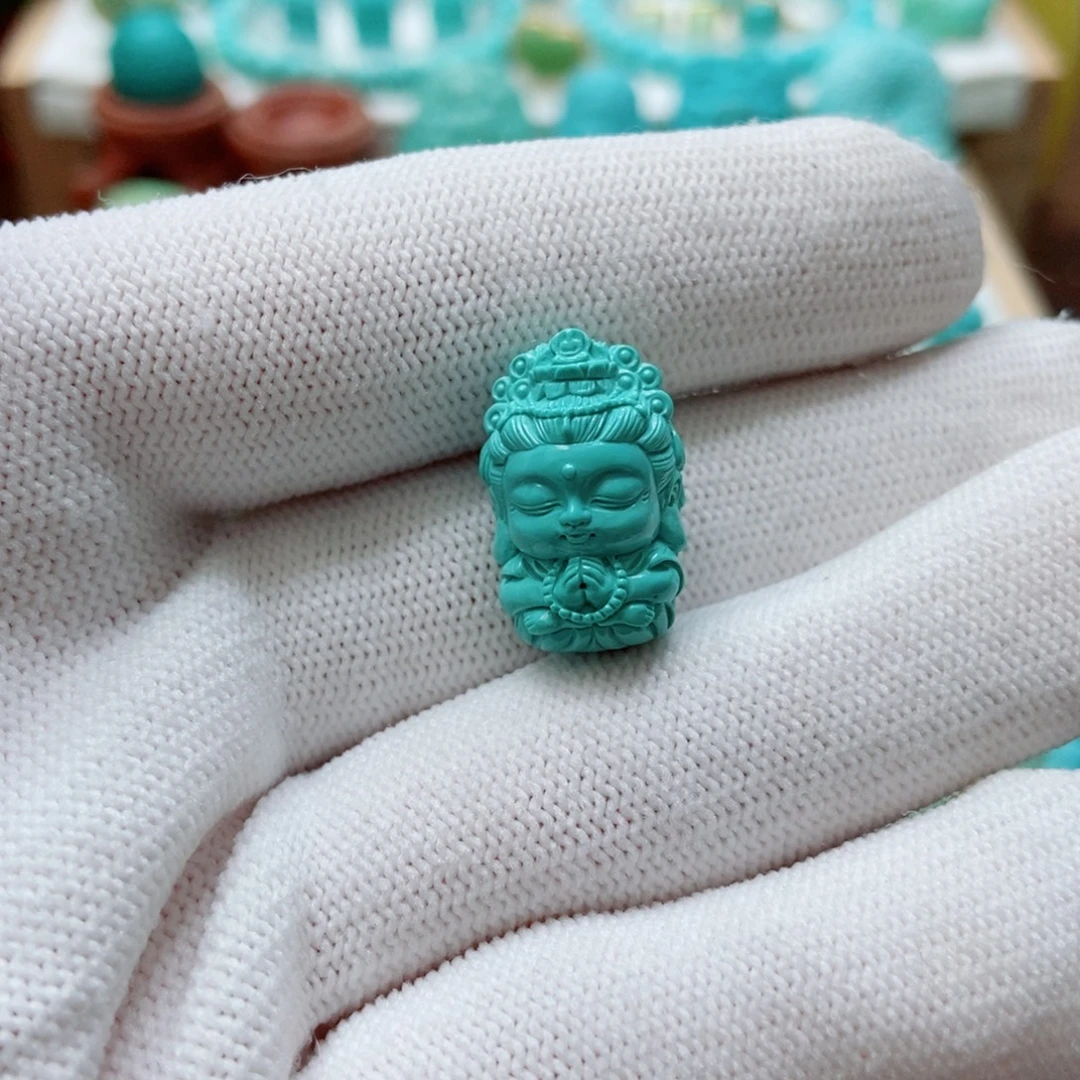 绿松石未镶嵌观音宝宝佛