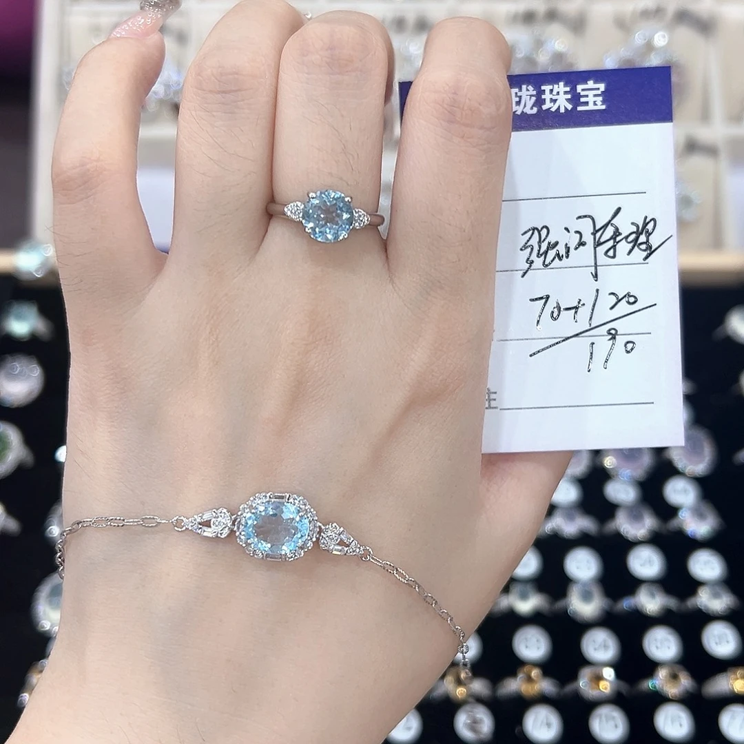 强***理芙蓉石戒指银S925镶嵌