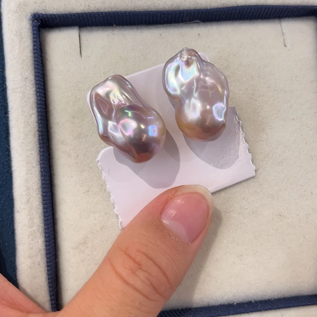 银S925镶嵌耳饰淡水珍珠