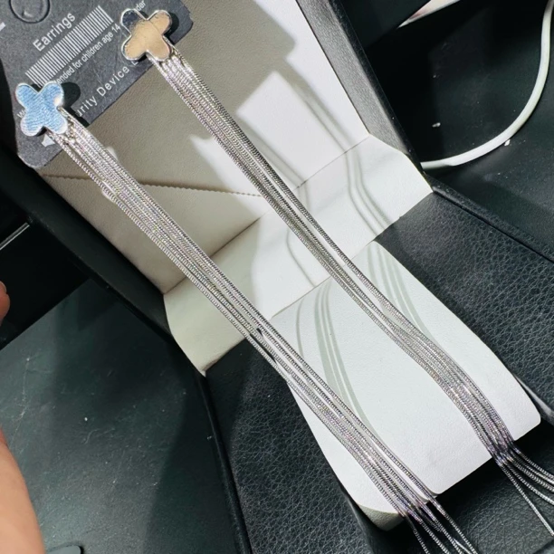 铜合金锆石耳饰 简约百搭长款流苏气质轻奢高级感甜酷风耳环时尚