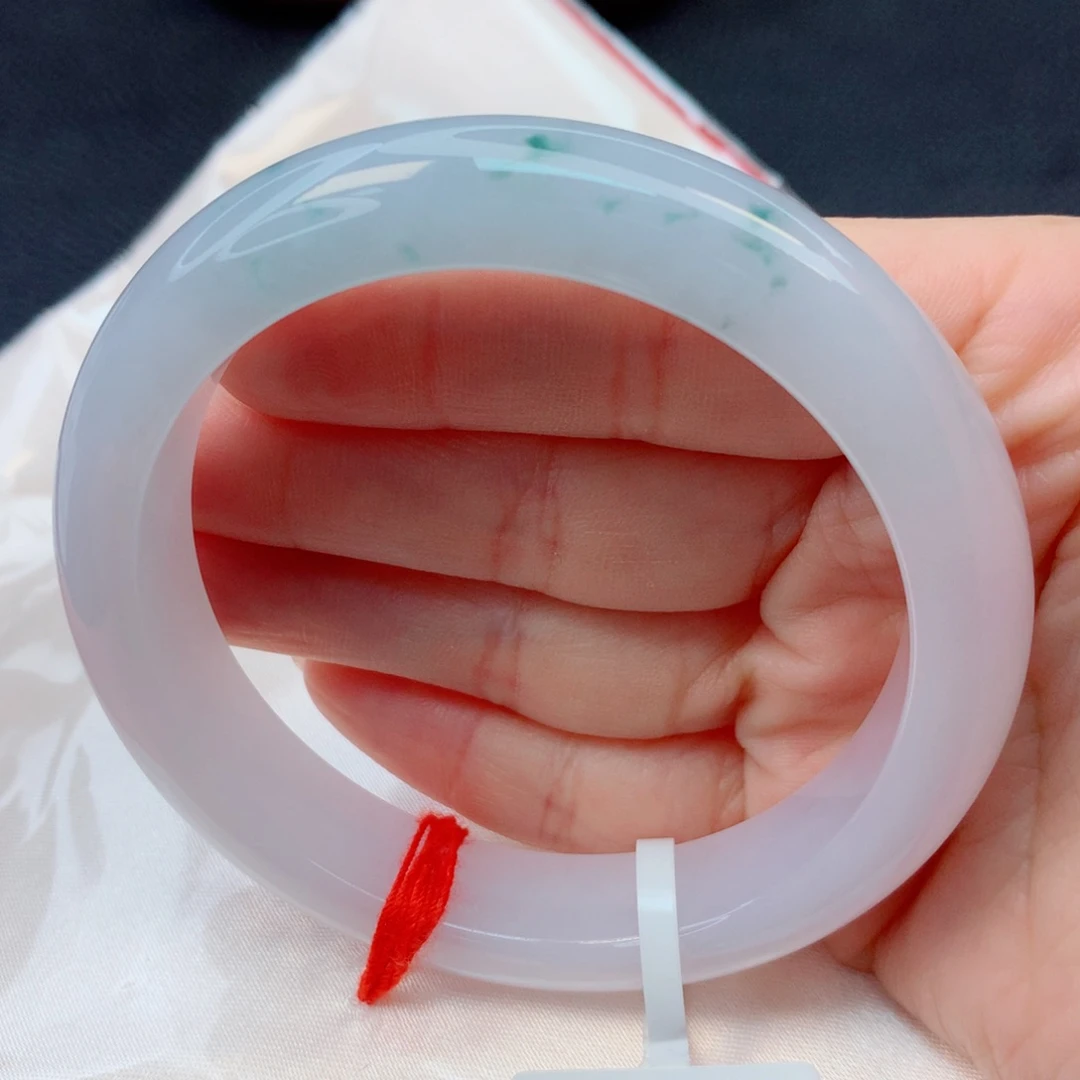 翡翠未镶嵌手镯58-59冰胶紫罗兰飘花