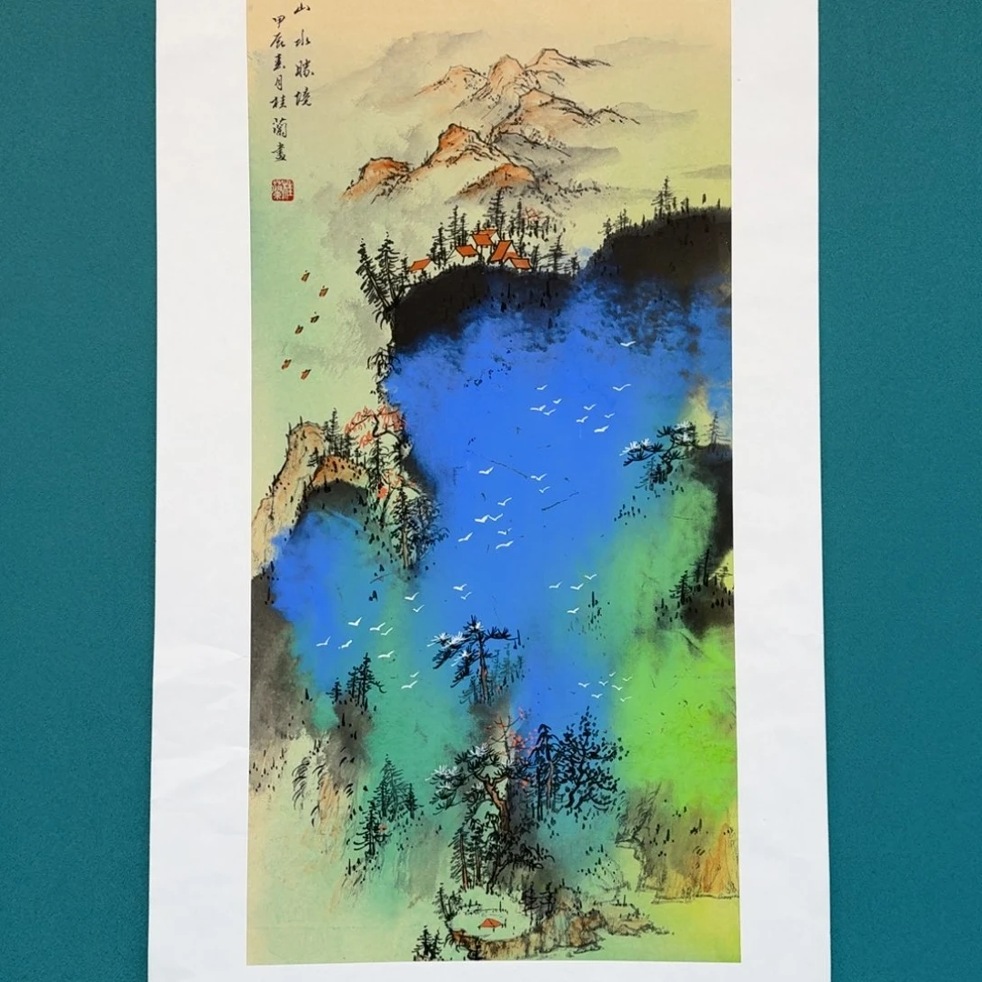 国画黄桂兰山水作品