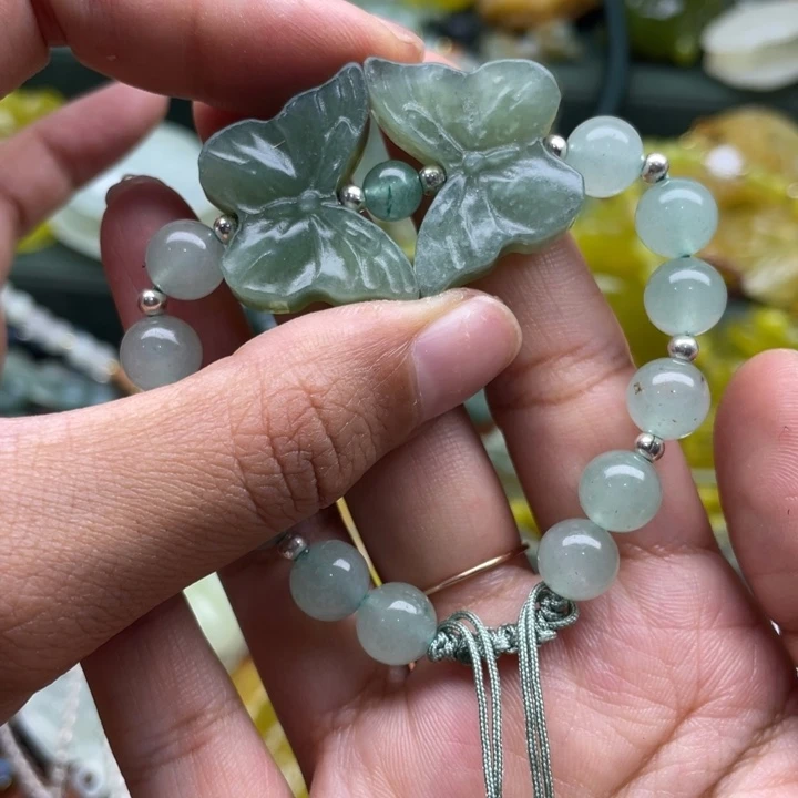 岫玉未镶嵌锁骨链毛衣链