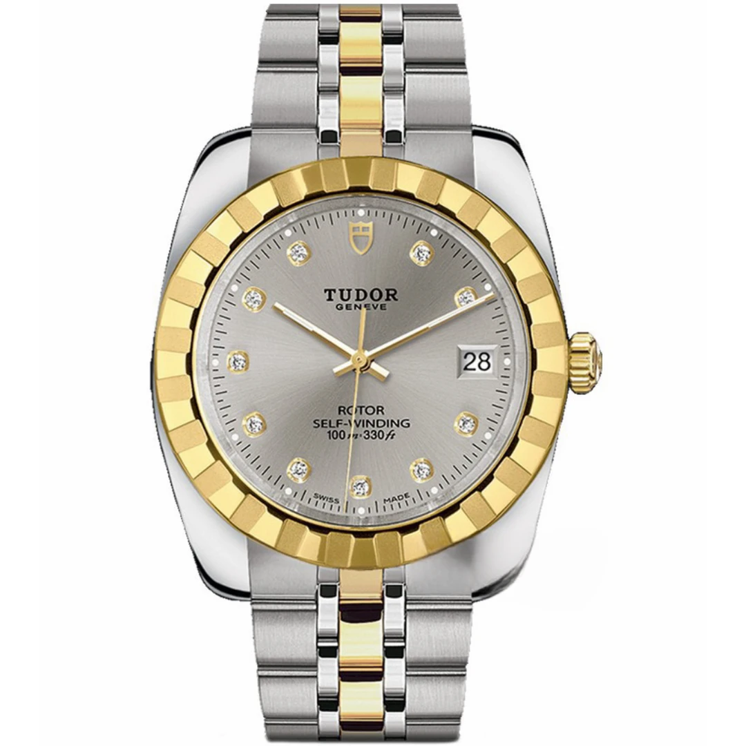 99新 TUDOR/帝舵 经典系列M21013-0012/原镶钻/自动机械手表男