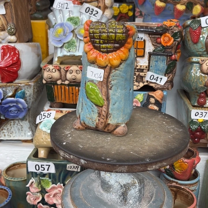 紫砂花盆粗陶材质多肉花盆发货两个