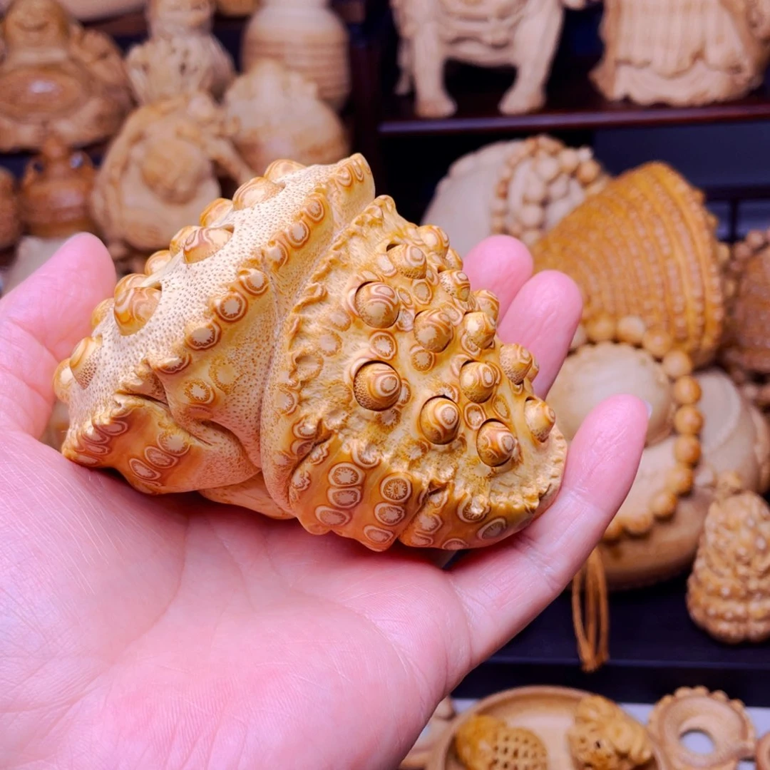 竹一***果竹根雕莲蓬把玩件