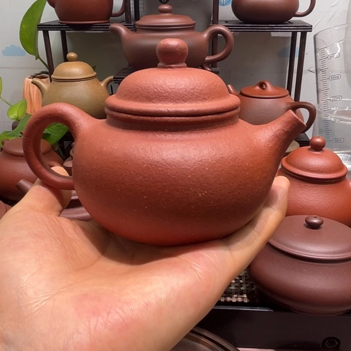 茶壶紫砂微瑕挑纯红降坡200cc