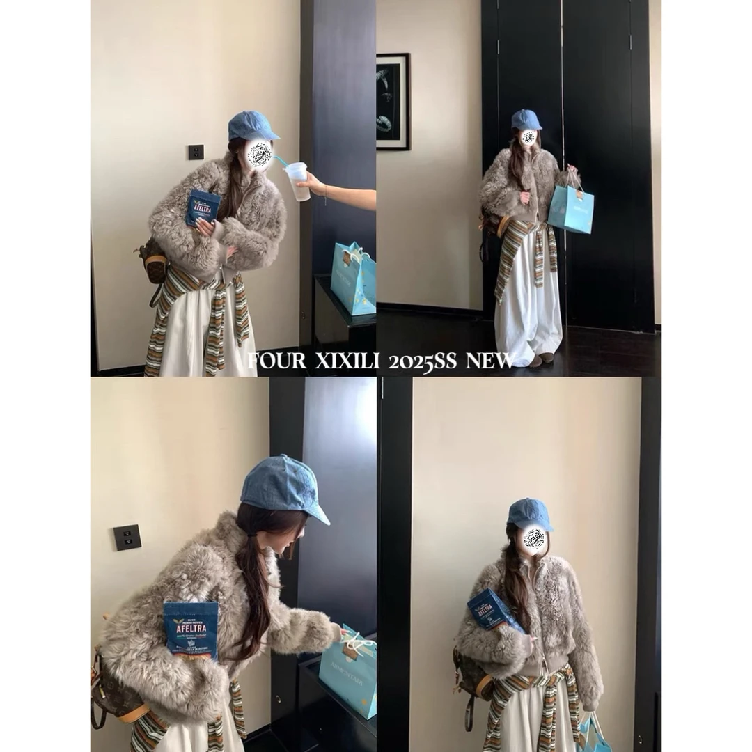 XIXI 25NEW | 霓虹千金 | 自留！显瘦款！超时髦秋冬短款毛毛外套