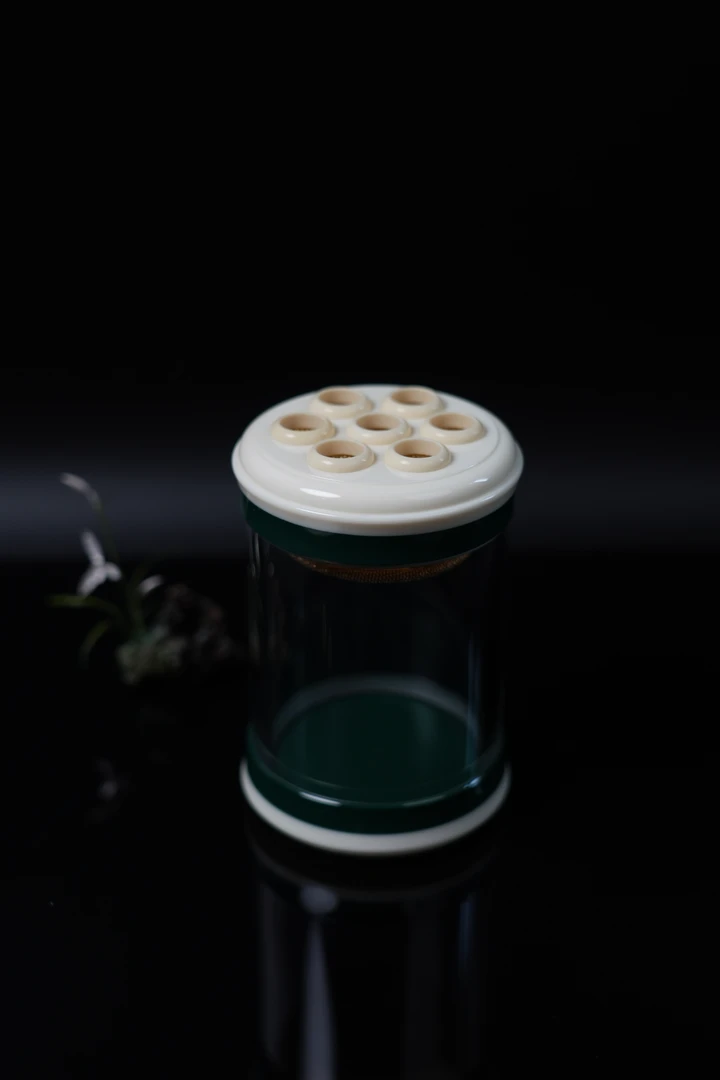 新品·65老藏绿拼密胺变色海派罐