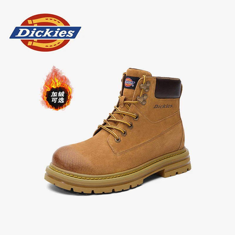 Dickies女鞋秋冬加绒保暖马丁靴经典潮流靴子百搭厚底工装大黄靴