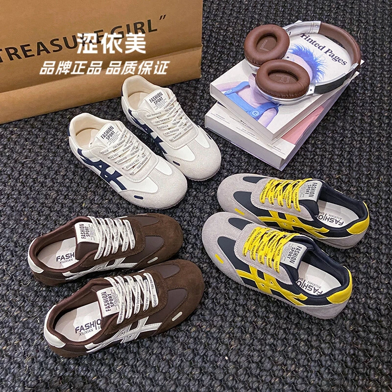 2025秋冬新款德训鞋女阿甘复古时尚运动鞋平底潮流软底女鞋