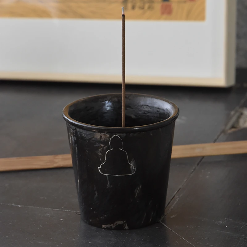 陶瓷线香炉子香插家用点香座檀香沉香香薰炉高颜值专用古风禅意