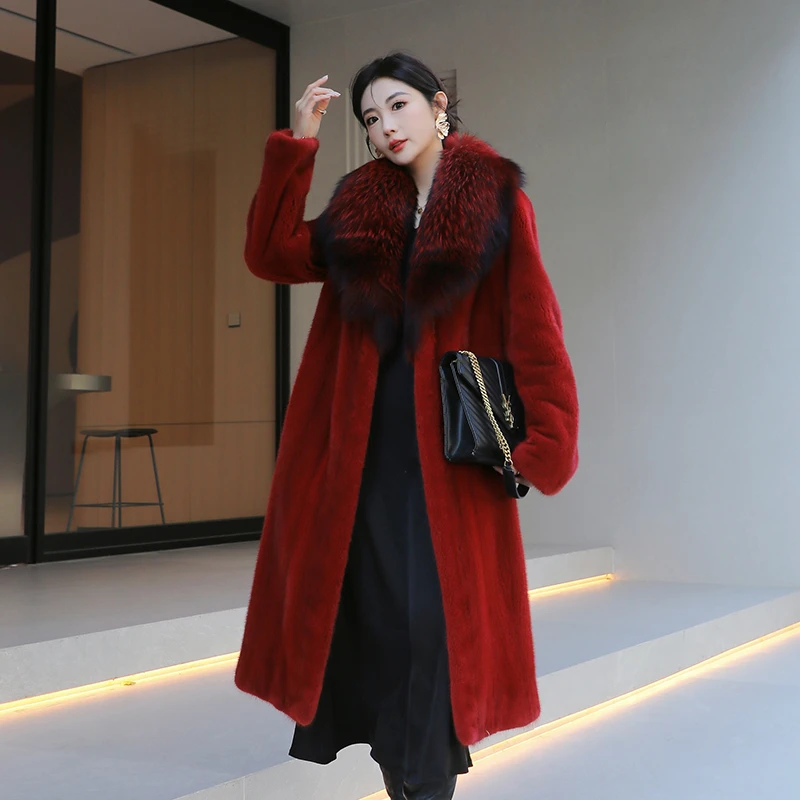 Angel Amily银狐领貂皮串刀大衣