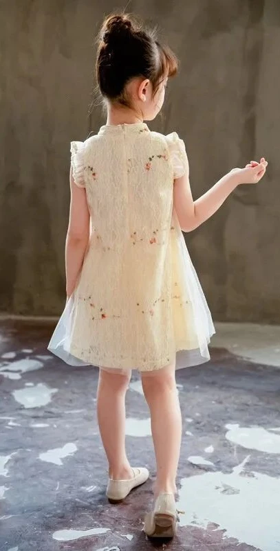 女童连衣裙夏装2025新款洋气中国风小女孩旗袍裙子儿童汉服公主裙