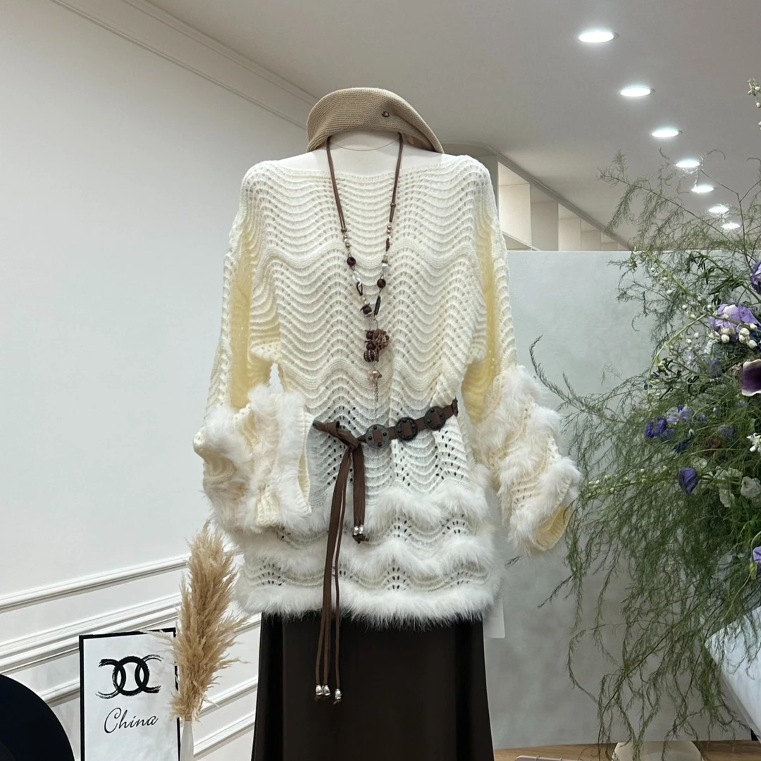 【柔羽之韵】韩系温柔风气质毛衣-25924