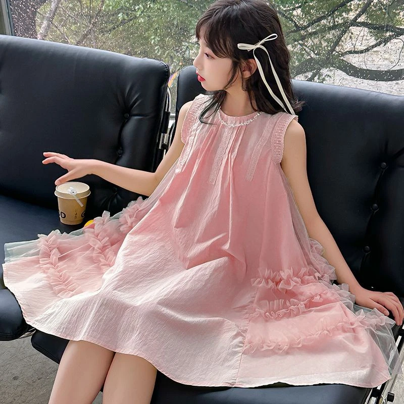 女童韩系高级感裙子夏季2025新款儿童连衣裙漂亮夏装中大童公主裙