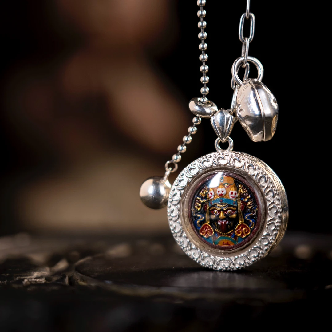 坠链均925银树脂 【日月相望】扎基拉姆 藏地纯手工 制作擦擦项链