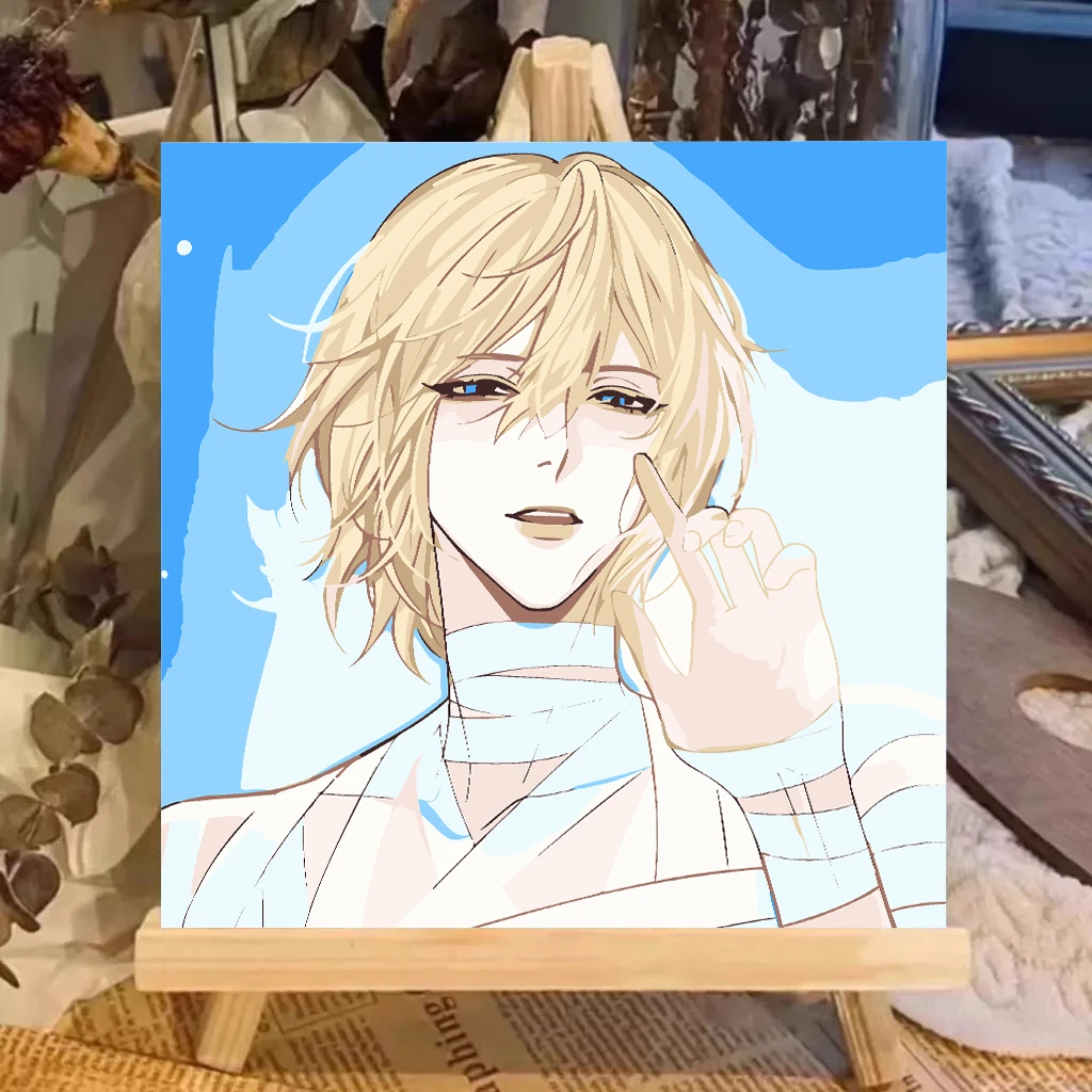 人鱼陷落数字油画diy手工填色白楚年兰波丙烯手绘礼物装饰画